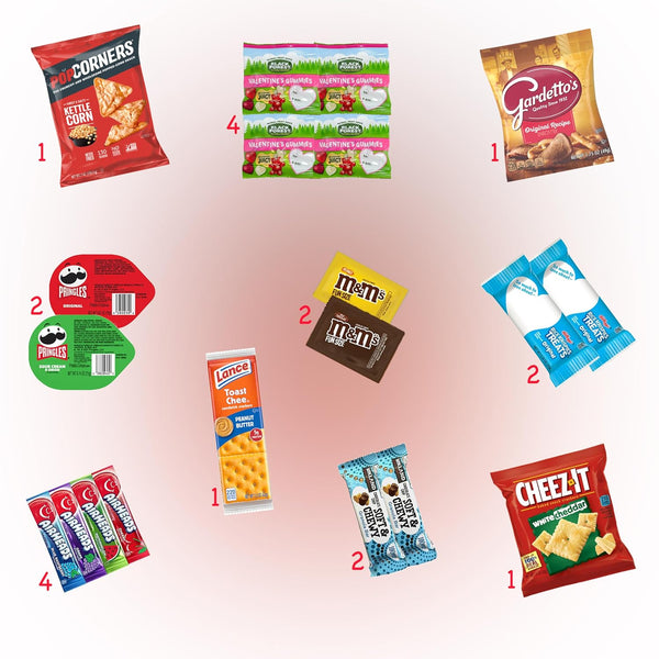Valentine’s Snack Box College Care Package (45 Count)